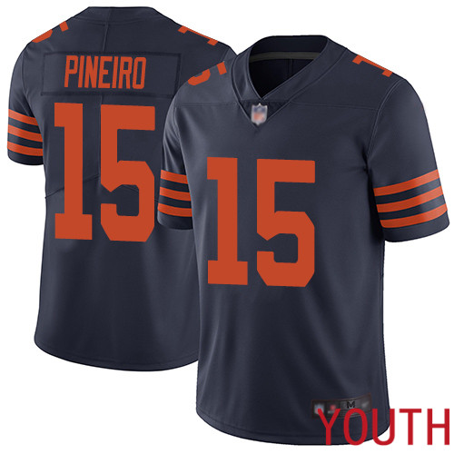 Chicago Bears Limited Navy Blue Youth Eddy Pineiro Jersey NFL Football #15 Rush Vapor Untouchable